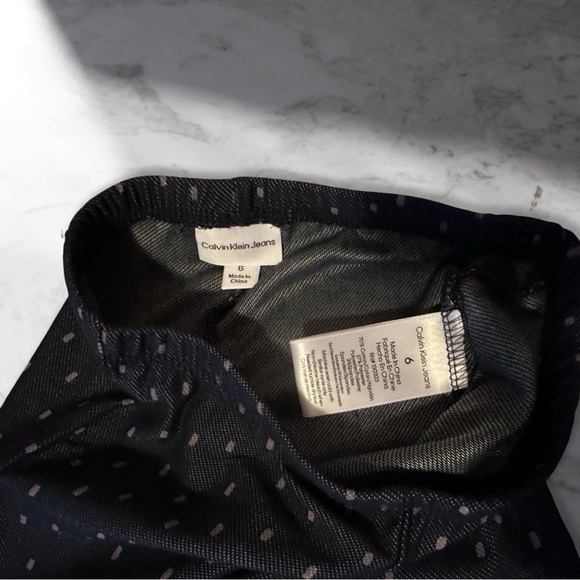 Calvin Klein Girls Polka Dot Jeggings In Dark Blue Size 6 - Picture 4 of 4